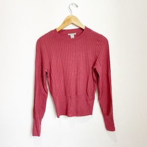 H&M Pink Ribbed Long Sleeve sweater Size XS